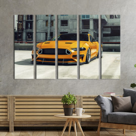 Картина Розкішний жовтий Ford Mustang 87x50 см (1321-51)