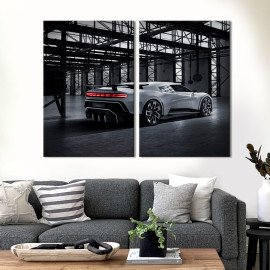 Картина Сріблястий Bugatti Centodieci 71x51 см (1301-2)