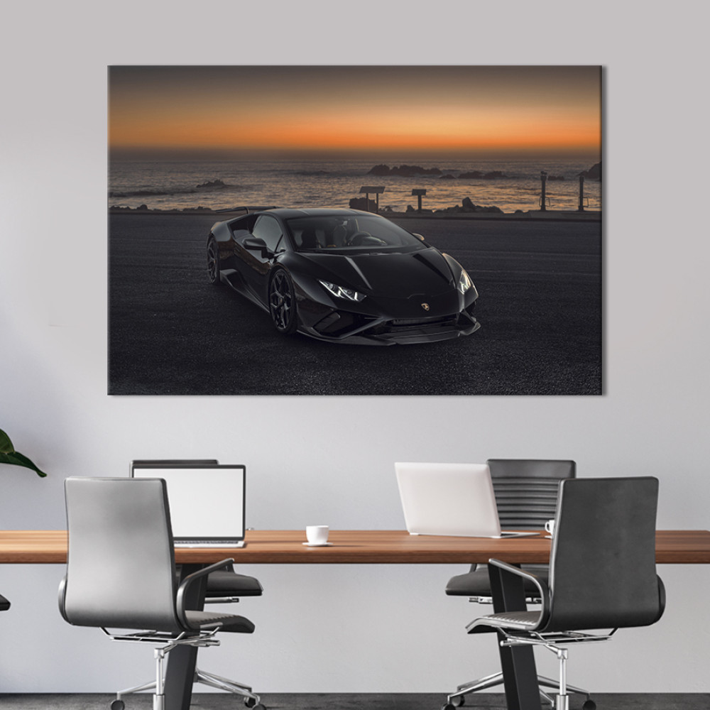 Картина Lamborghini Huracаn на березі 51x34 см (1375-1)