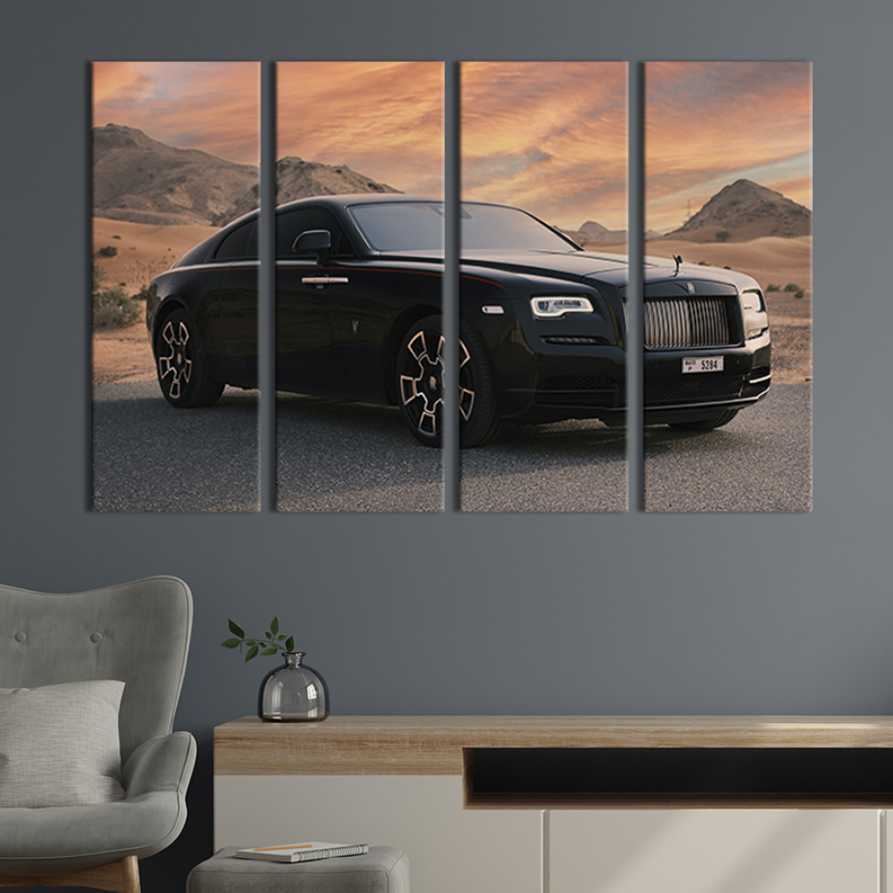 Картина Статусний чорний Rolls-Royce 89x53 см (124-41)