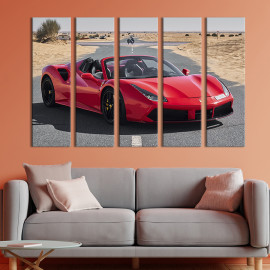 Картина Розкішний червоний Ferrari 87x50 см (123-51)