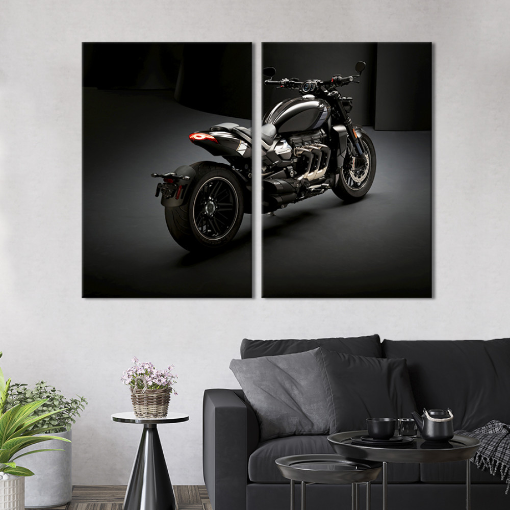 Картина Чорний байк Triumph Rocket 3 71x51 см (1407-2)