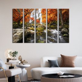 Картина Водоспад у дикій частіше 87x50 см.