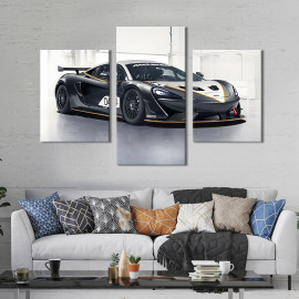 Картина Авто McLaren 570S GT4 в розкішному чорному кольорі 66x40 см (1353-32)