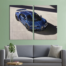 Картина Розкішний синій Bugatti Chiron 71x51 см (1299-2)