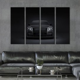 Картина Димчасто-чорний Rolls-Royce Black Badge Ghost 89x53 см (1276-41)