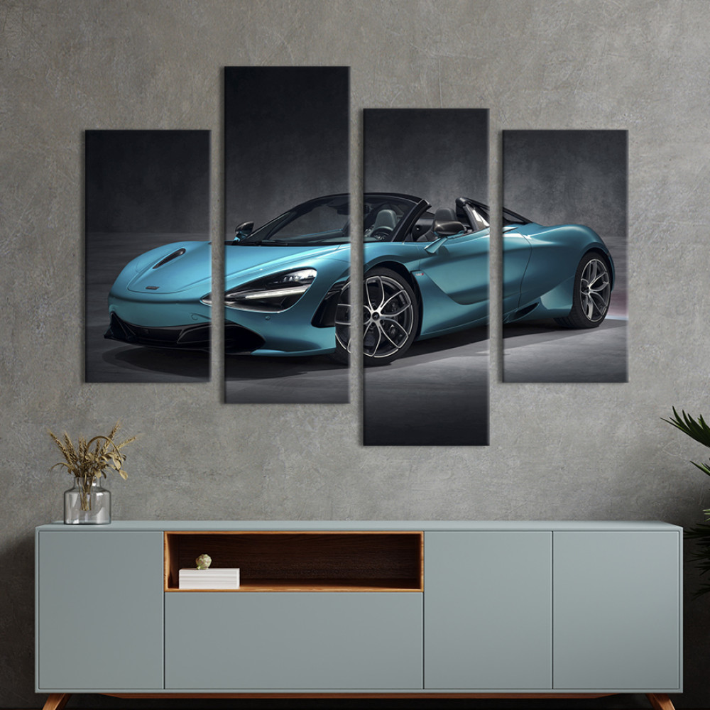 Картина Розкішне блакитне авто McLaren 650S 89x56 см (1355-42)