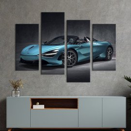 Картина Розкішне блакитне авто McLaren 650S 89x56 см (1355-42)