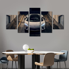 Картина Преміум-автомобіль McLaren GT в білому кольорі 112x54 см (1373-52)