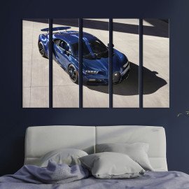 Картина Стильний синій Bugatti Chiron 87x50 см (1299-51)