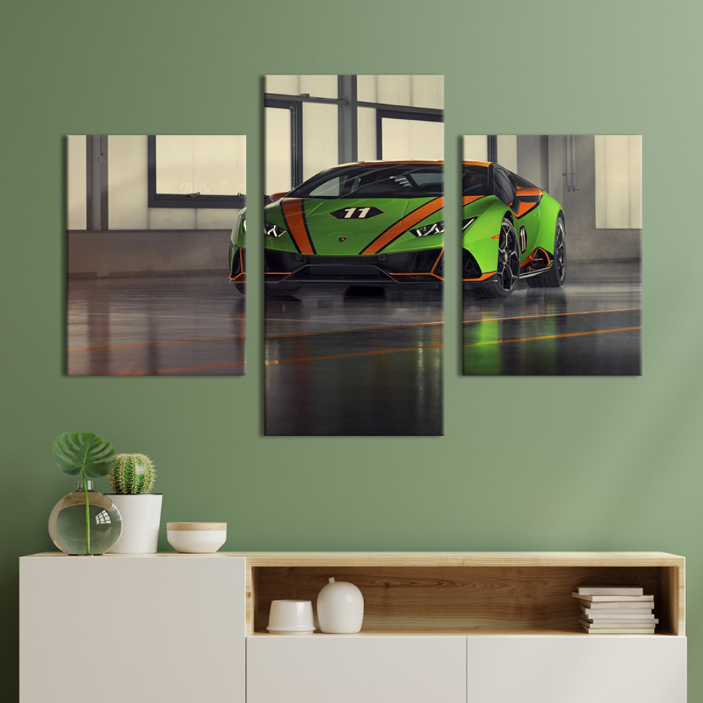 Картина Зелена бестія Lamborghini 66x40 см (1265-32)