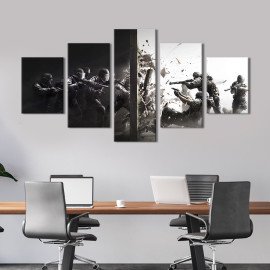 Картина Динамічний шутер Tom Clancy's Rainbow Six Облога 112x54 см (1438-52)
