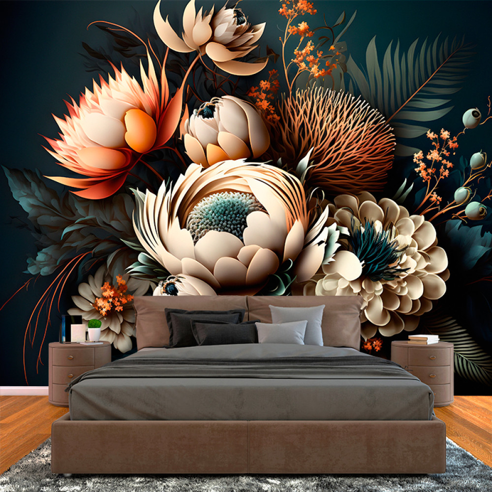 Фотошпалери флізелінові Розкішний екзотичний букет квітів (WP206)