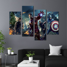 Картина Месники - команда героїв всесвіту Marvel 89x56 см (649-42)
