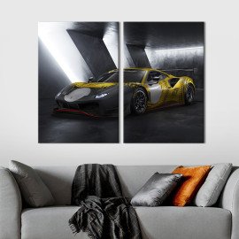 Картина Гоночний суперкар Ferrari 488 GT Modificata 71x51 см (1315-2)