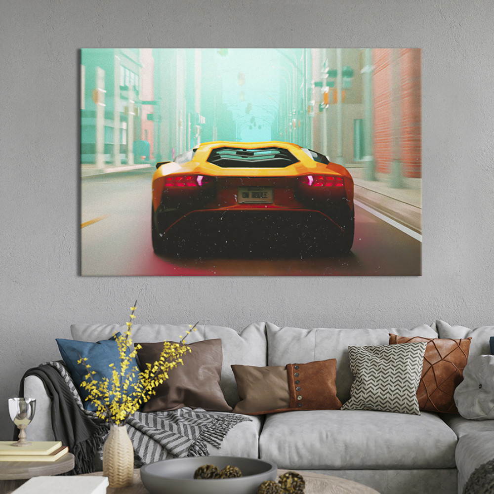 Картина Lamborghini у місті 80x54 см (1342-1)