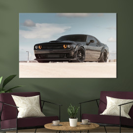 Картина Блискучий чорний Dodge 122x81 см (1313-1)