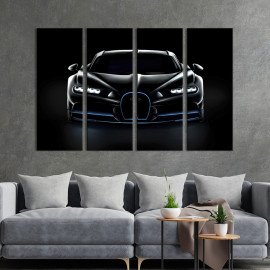 Картина Люксовий чорний Bugatti Chiron 89x53 см (1305-41)