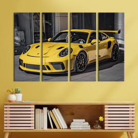 Картина Розкішний жовтий Porsche 89x53 см (112-41)