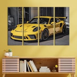 Картина Розкішний жовтий Porsche 89x53 см (112-41)