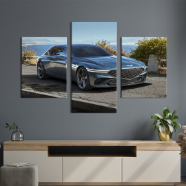 Картина Розкішне дзеркальне авто Genesis G80 66x40 см (1327-32)
