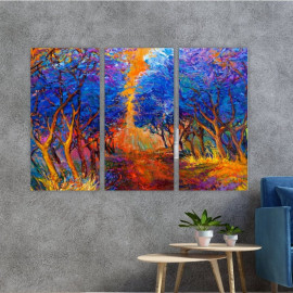 Картина Сині абстрактні дерева 78x48 см (M3_M_184)