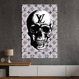 Картина в офіс Поп-арт череп зі знаком бренду Louis Vuitton 51x34 см (2art_88)