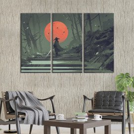 Картина Самурай і червоне сонце 78x48 см (513-31)