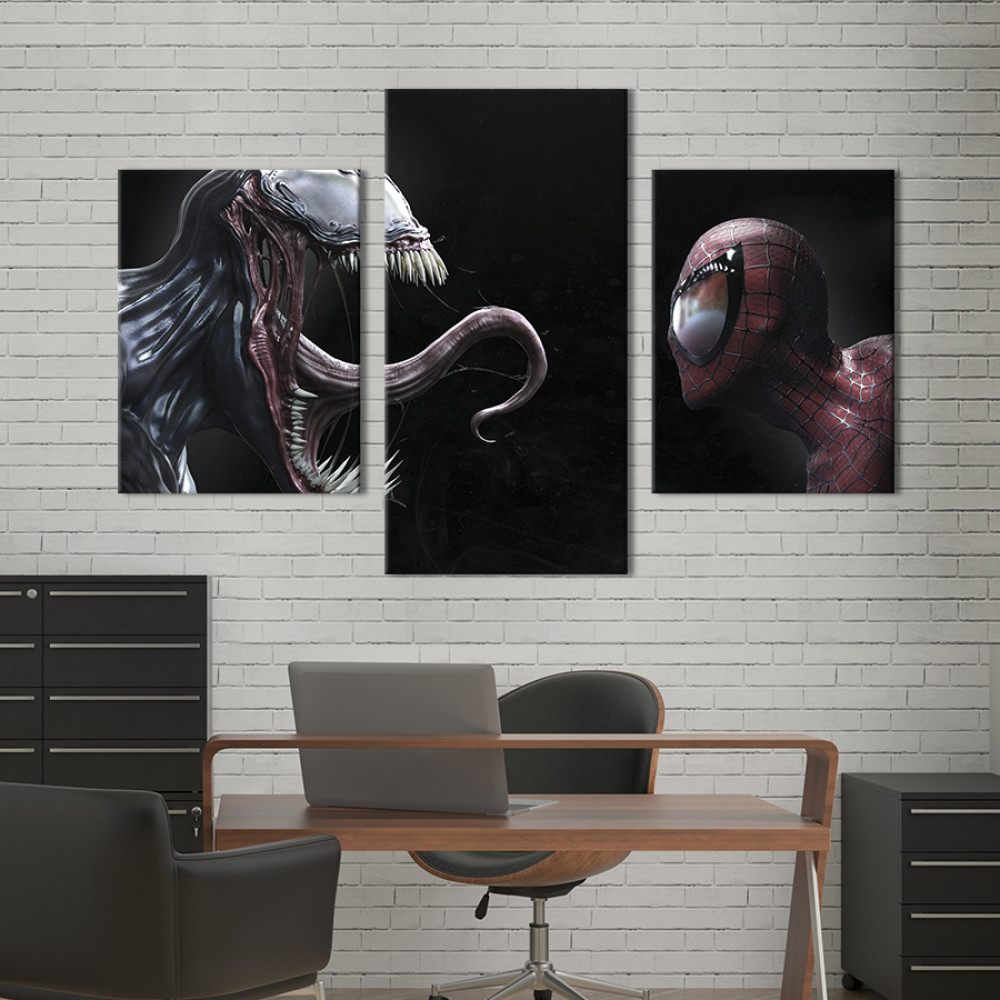Картина на полотні Venom and Spider-man 66x40 см (761-32)