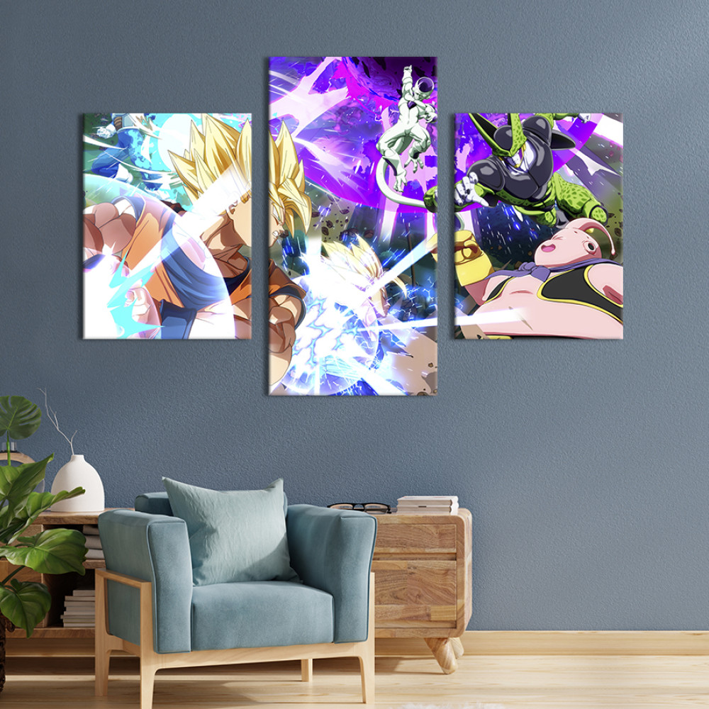 Картина Битва у грі Dragon Ball FighterZ 66x40 см (1418-32)