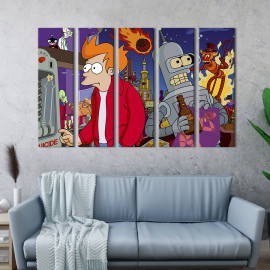 Картина Fry and Bender, Futurama 87x50 см (712-51)