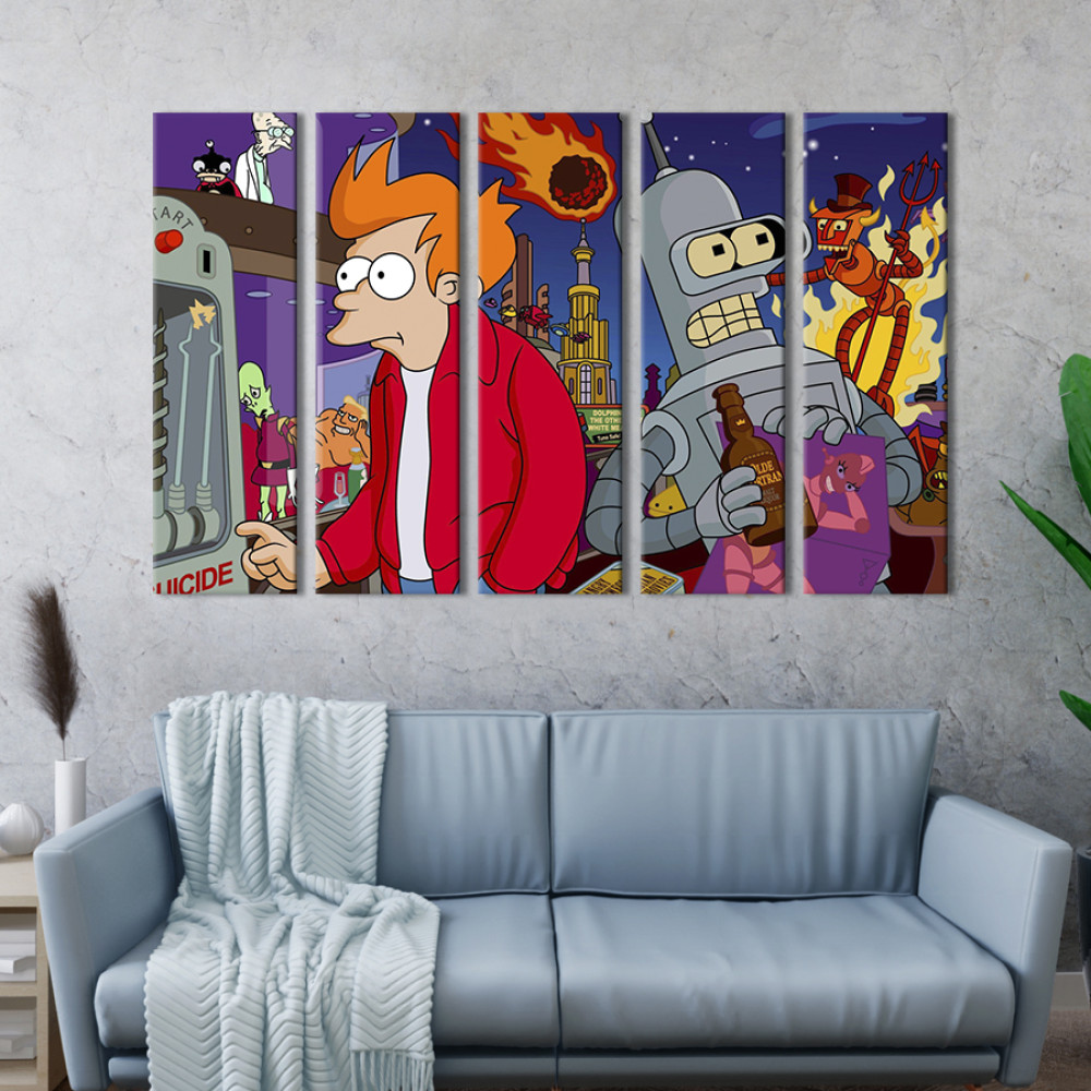 Картина Fry and Bender, Futurama 87x50 см (712-51)