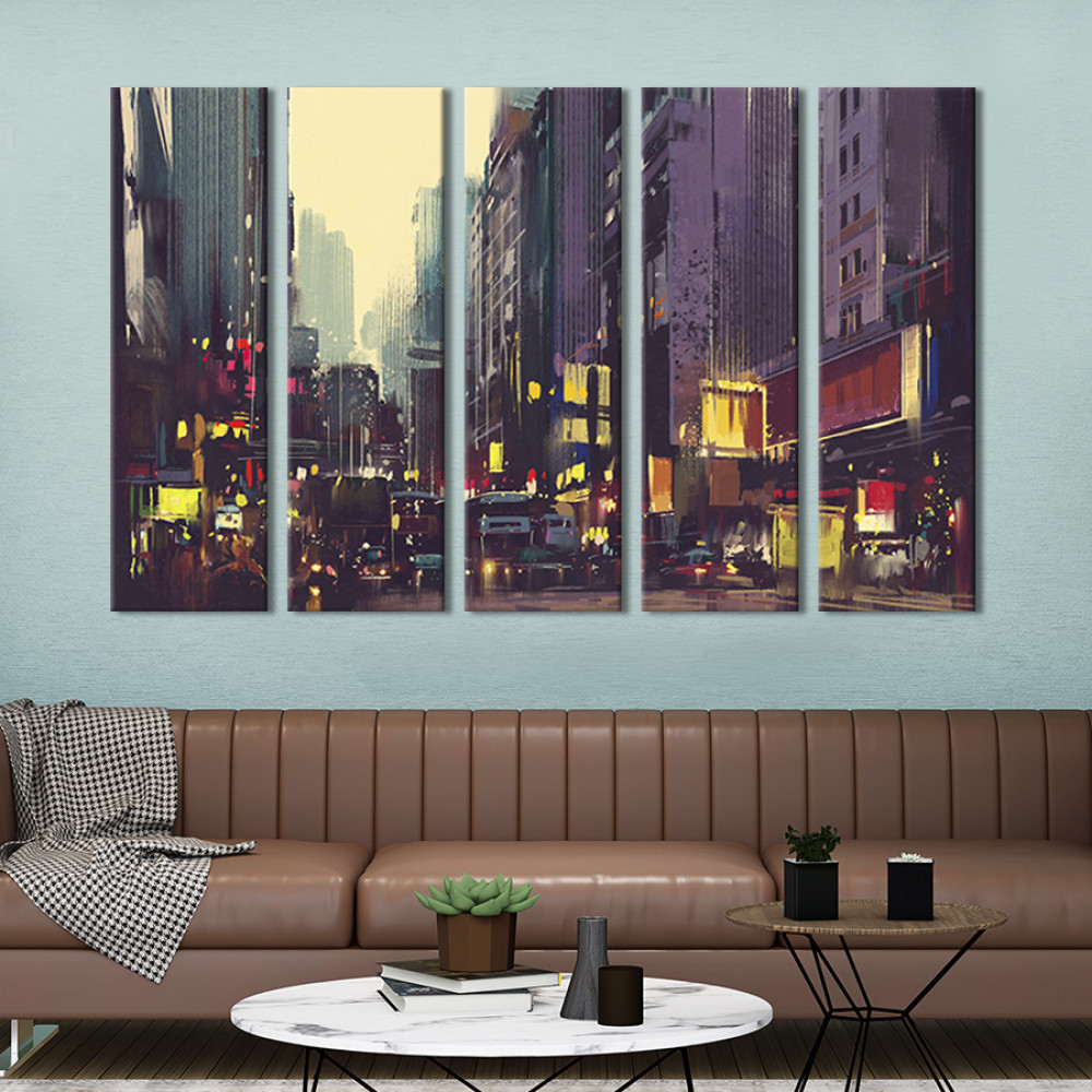 Картина Висотки на вулиці Гонконгу 87x50 см (366-51)