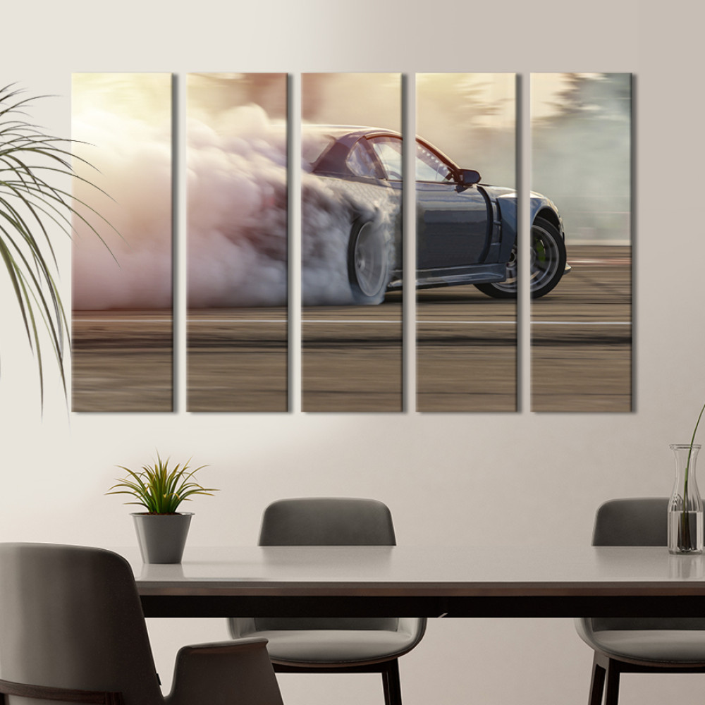Картина Дрифт спортивного авто 87x50 см (1310-51)