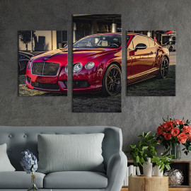 Картина на полотні Червоний Bentley continental gt 66x40 см (113-32)
