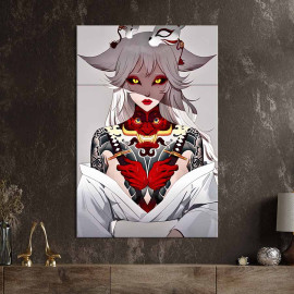 Картина в офіс Аніме дівчина кіцуне 51x34 см (2an_45)
