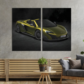 Картина Суперкар McLaren 675LT в оливковому кольорі 71x51 см (1361-2)