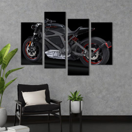 Картина Мотоцикл Harley-Davidson на чорному тлі 89x56 см (1328-42)