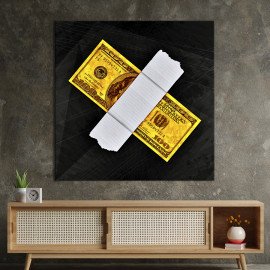 Картина в офіс Поп-арт гроші - найкращі ліки 50х50 см (1art_74)