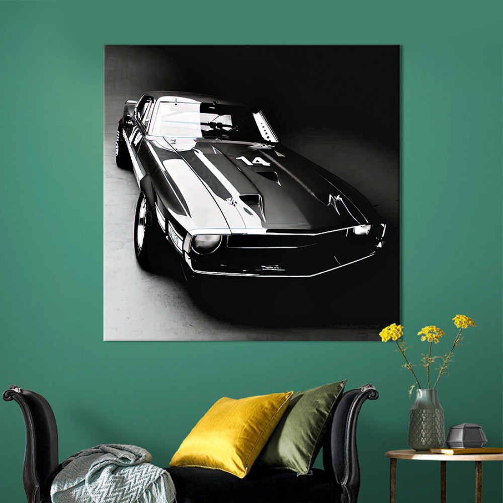 Картина в офіс Вишуканий автомобіль Ford Mustang 50х50 см (1art_86)