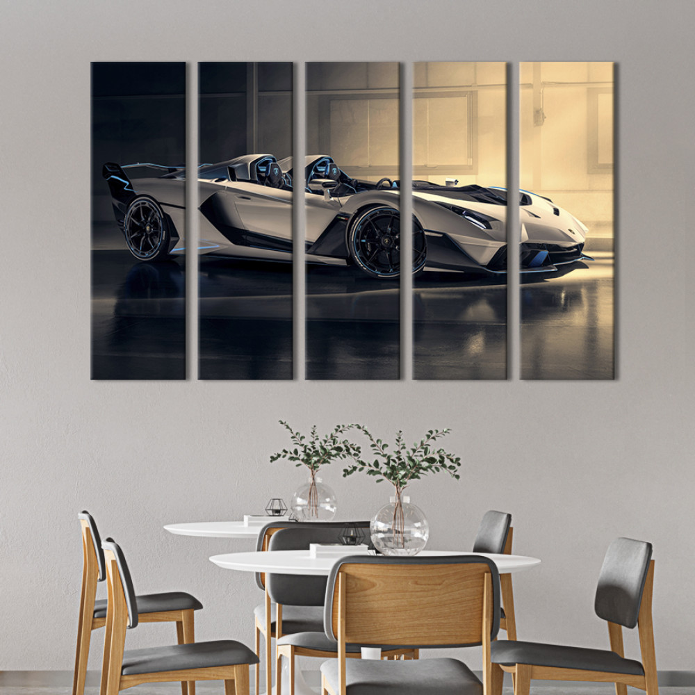 Картина Шикарне біле Lamborghini SC20 87x50 см (1269-51)