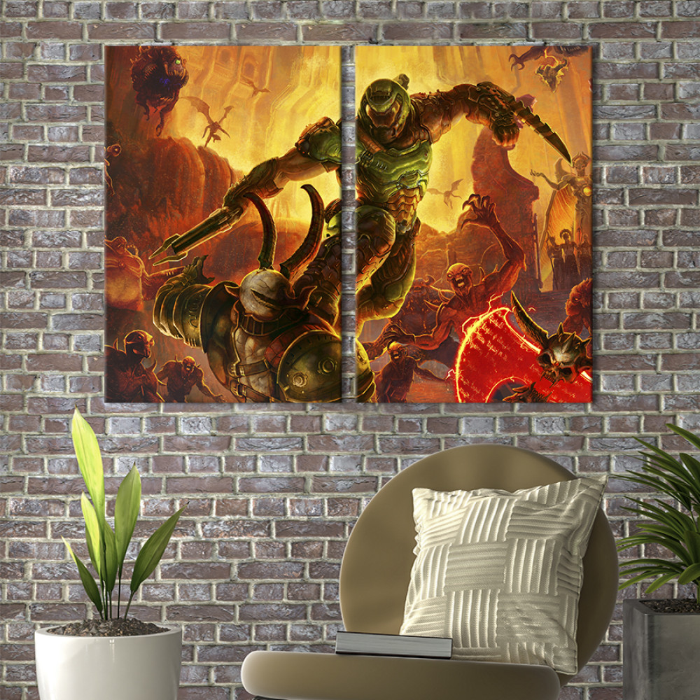 Картина Герой гри Doom 111x81 см (1472-2)