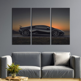 Картина Вугільно-чорна Lamborghini 78x48 см (1372-31)