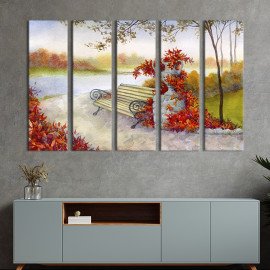 Картина Осіння лавка в парку 87x50 см (322-51)