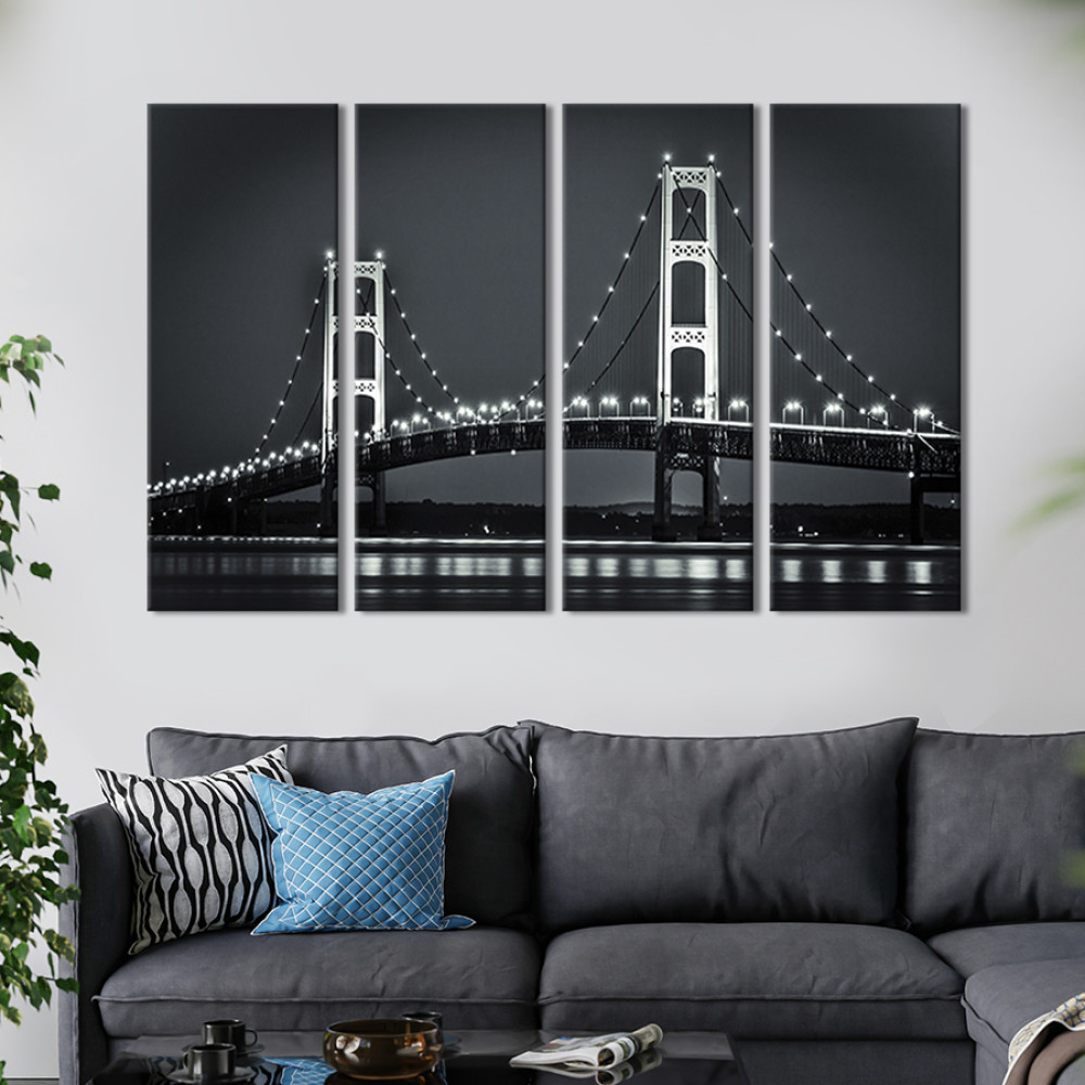 Картина Красивий чорно-білий міст 149x93 см (361-41)
