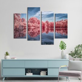 Картина Ароматні сакури на березі 129x90 см (608-42)