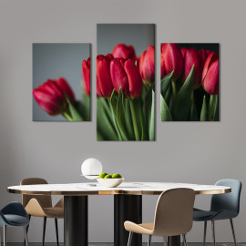 Картина триптих Шикарні тюльпани 66x40 см (962-32)