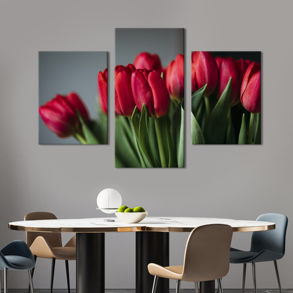 Картина триптих Шикарні тюльпани 141x90 см (962-32)