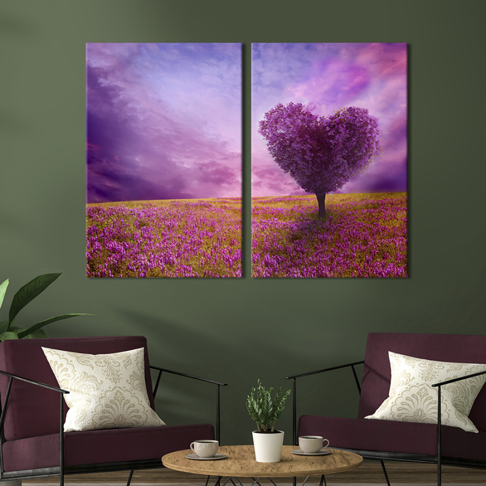 Модульна картина на полотні Пурпурне дерево кохання 165x122 см (579-2)