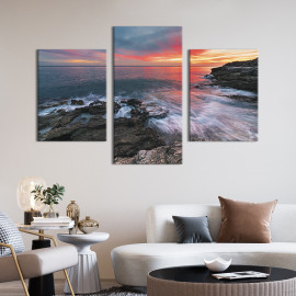 Картина на полотні Вечірнє рожеве небо на морі 66x40 см (457-32)